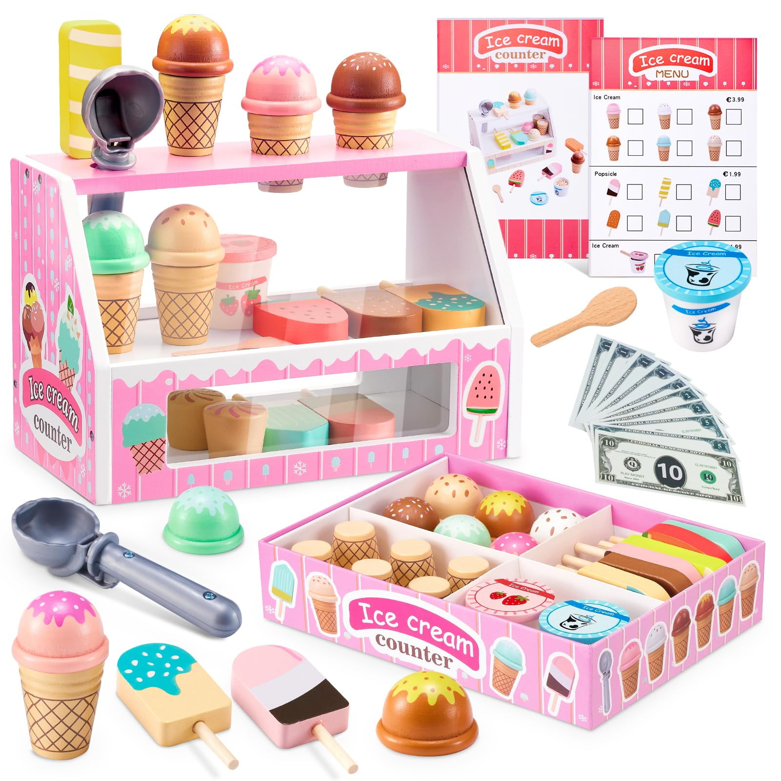 Set De Juego De Mesa Whoholl Madera Niña Pequeña