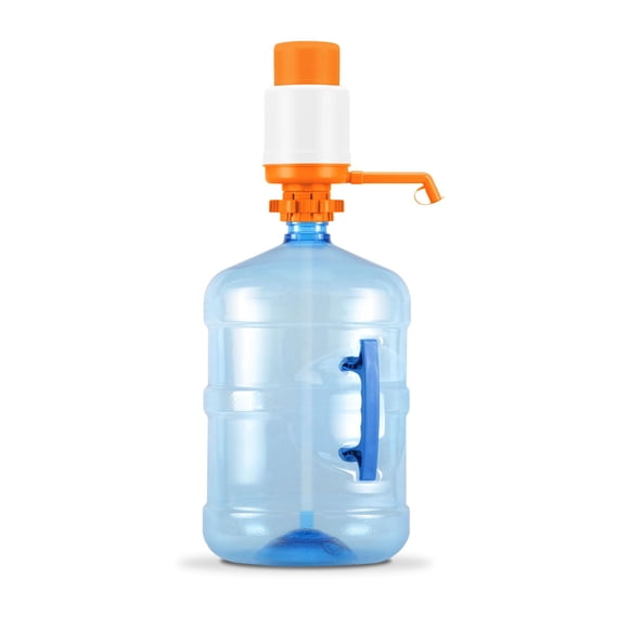 Bomba de agua Brio Universal Manual para botellas de 8 a 23 litros, color naranja