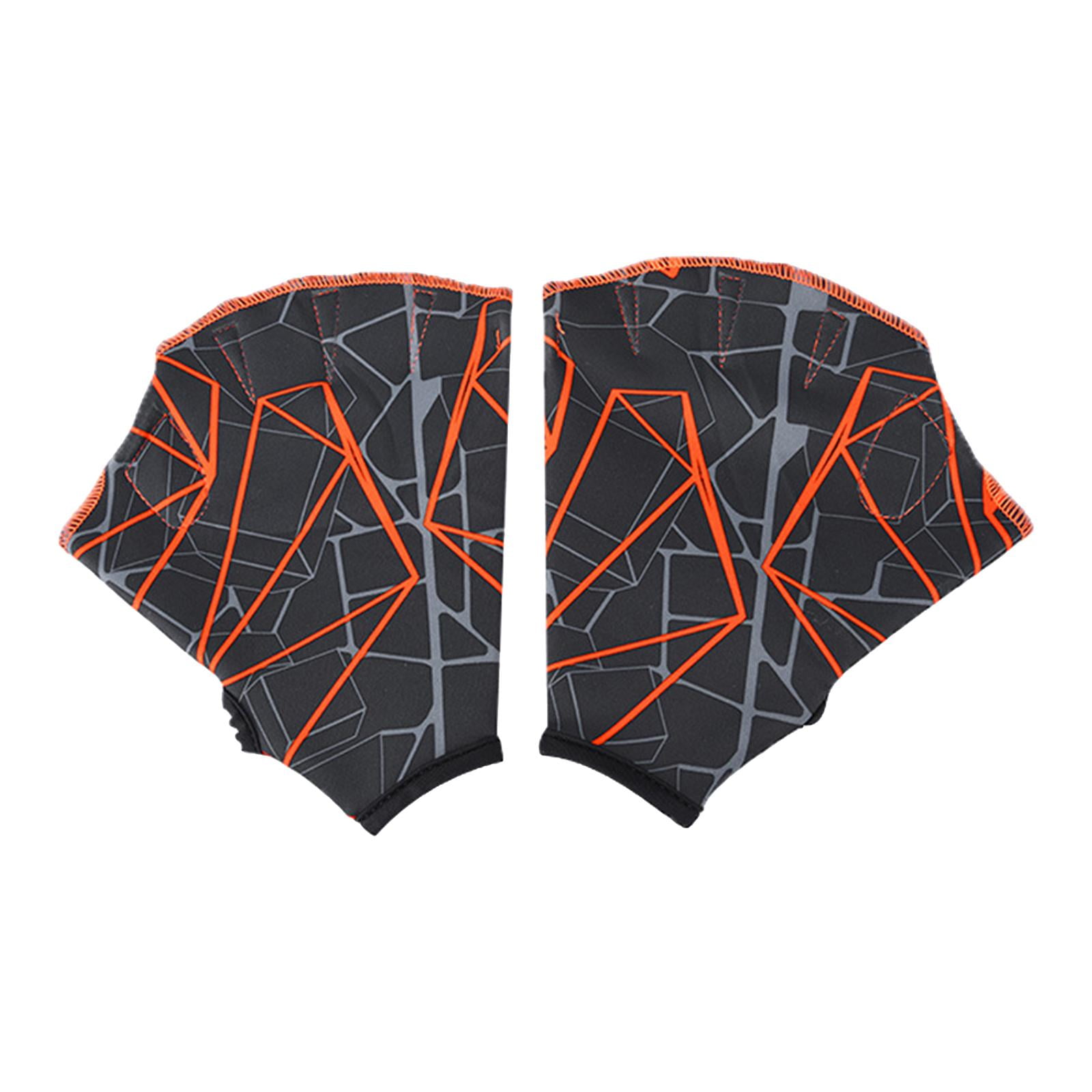 Magideal - 1 Par De Fajas Tipo Rana, Equipo De Aletas De Mano Para Natación, De Fitness Para Ejercicio Acuáticos, Entrenamiento Acuático, Esnórquel, Buceo, Naranja Gris S