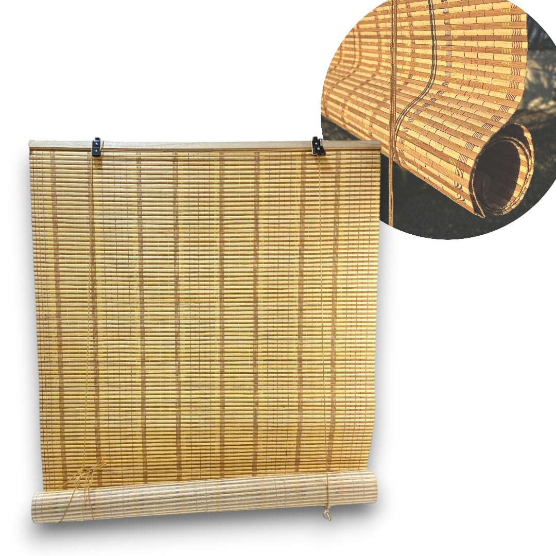 Genérico - Cortina Roller Bambu Persiana Bambu 180x180cm Cortinas Bambu Marron/claro