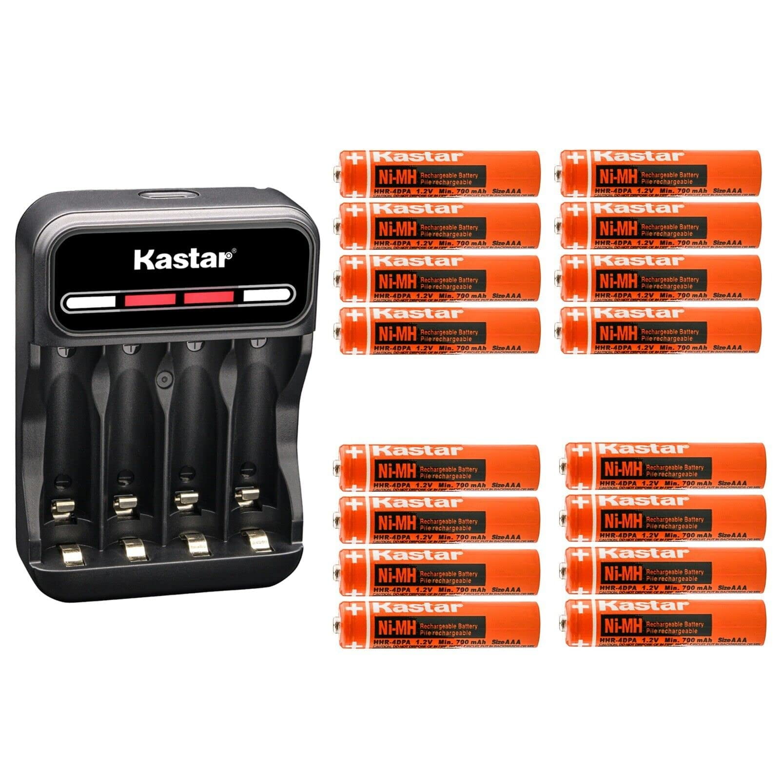 Baterías Kastar Aaa Ni-mh De 700 Mah, Paquete De 16 Con Cargador Usb