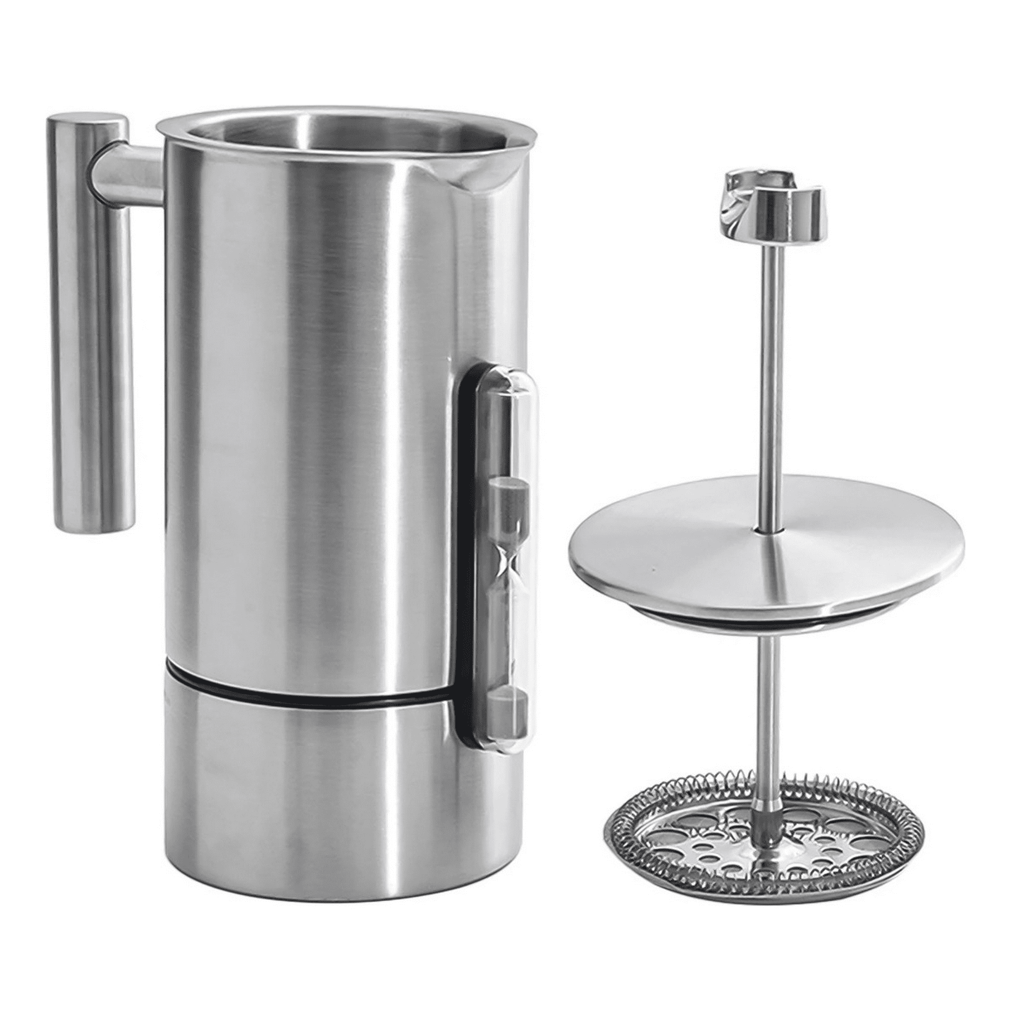 Genérico - Cafetera Prensa Francesa Rite 1 Litro Con Termometro Reloj Acero Inox