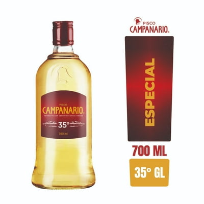 Pisco Reposado 35 Grados Botella 700 Cc Campanario