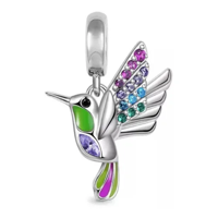Genérico - Charm Dije Plata 925 Colibrí Multicolor / Todojoyas