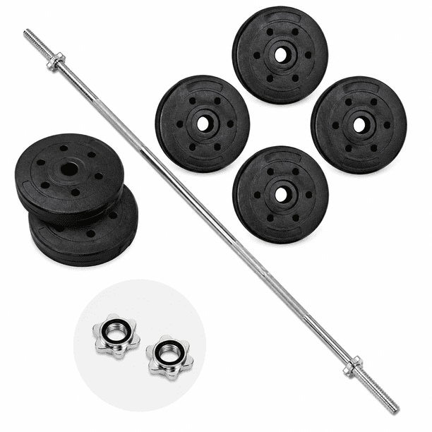 Barra Preolímpica 120 cm Cromada con 25 kg en Discos PVC