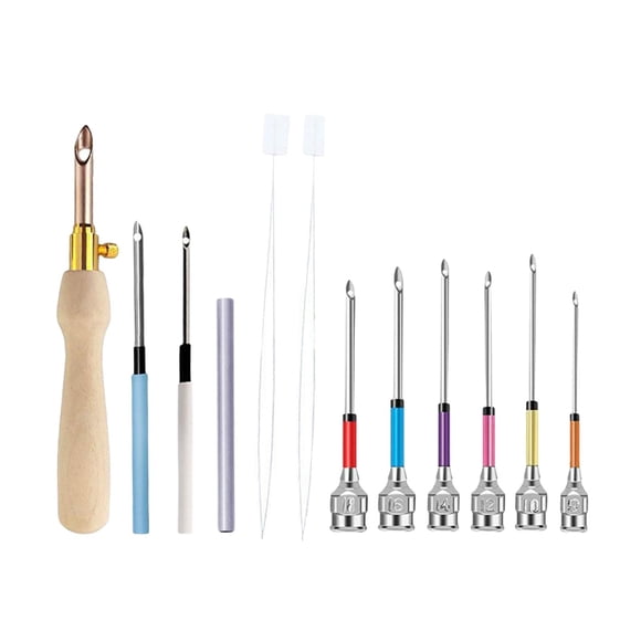 Kit De Bordado Con Aguja Perforadora De 12 Piezas Para Hacer Alfombras Para Adultos Que Hacen Punto E