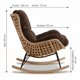 thumbnail image 3 of Sillon Mecedor Silla Mecedora Sitial Moderna Base Rattan Xl Marrón, 3 of 8