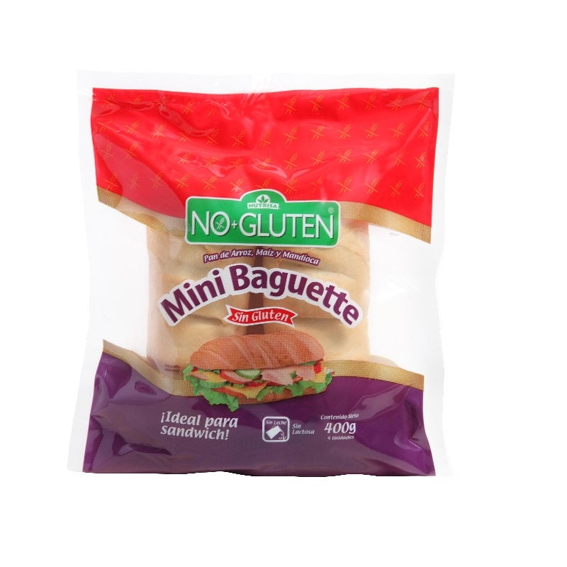 Pan Mini Baguette Sin Glúten 400 gr No+Gluten