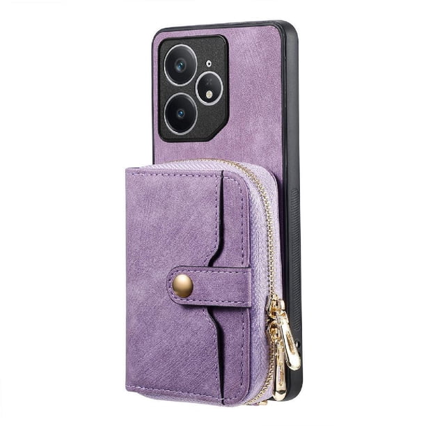 Funda Tipo Cartera con Correa Cruzada para Realme Neo 7 Protección Contra Golpes Morado