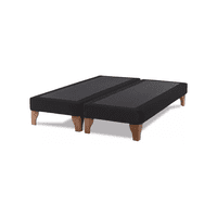 Importclick - Base Dividida Cama Europea 2 Plazas 150X190 Cm Negro Felpa