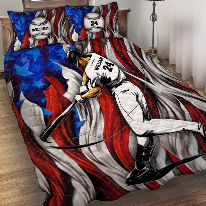 Milsleep - Jugador De Béisbol Americano - Juego De Edredón Personalizado
