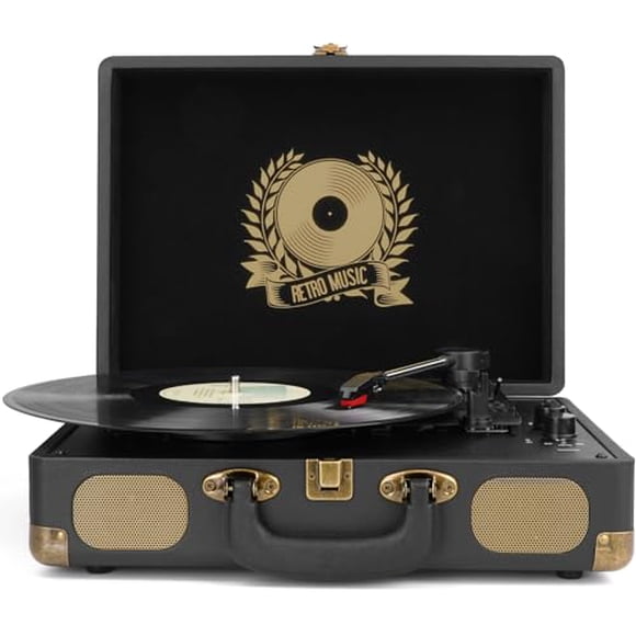 Reproductor de Discos de Vinilo Mersoco Vintage Negro