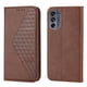 thumbnail image 1 of Funda Flip FOXDOCK para Motorola Moto E32 4G , Estilo Billetera con Diseño Rombo, Correa de Mano y Soporte, Uso Diario, 1 of 6