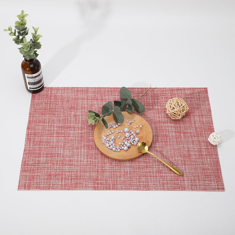 Xmhytop Juego De 6 Manteletes Individuales Para Mesa, Hechos De Pvc Resistente, Antideslizantes Y Termorresistentes, Ideal Para Hogares, Restaurantes Y Cocinas, Estilo B, 45*30cm, Rosa