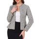 thumbnail image 1 of BLAZERS DE TWEED SIN CUELLO INSPIRE CHIC PARA MUJERES, ABIERTO AL FRENTE, MANGA LARGA, VINTAGE, NEGOCIOS CASUAL, CHAQUETA DE TRAJE CORTA XS ALBARICOQUE, 1 of 6