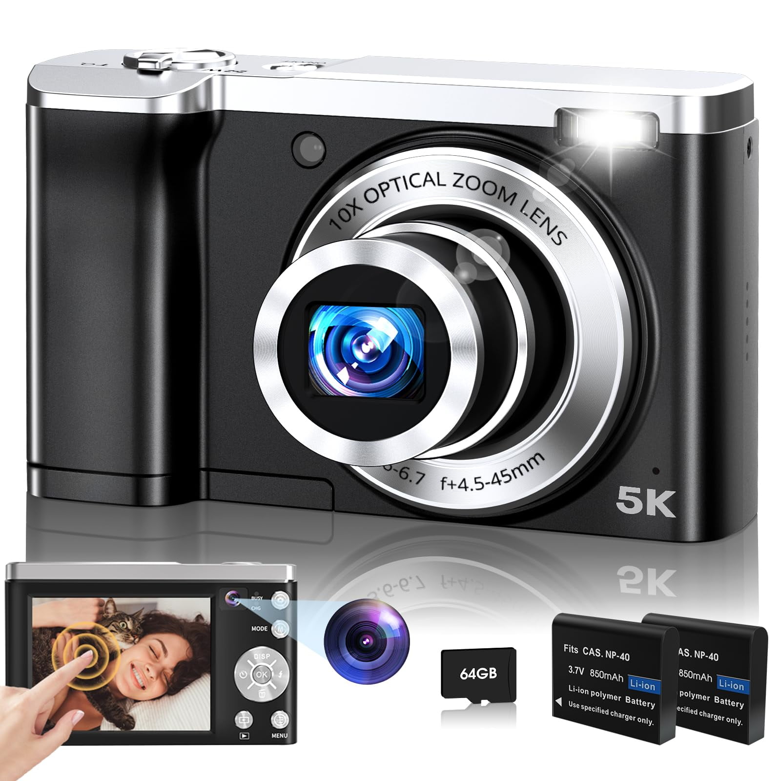 Cámara Digital Lecnippy 56mp 5k Para Fotografía Con Zoom 10x