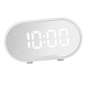 Magideal - Reloj Despertador Digital, Reloj Pequeño, Repetición Silenciosa, 2 Modos, Escritorio, Reloj Con Luz Nocturna Para Cafetería, Oficina, Salón, Tiendas, Blanco