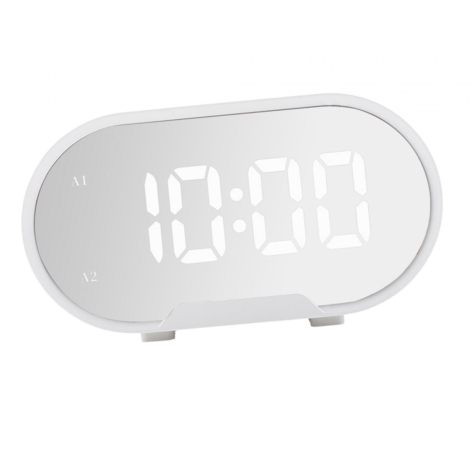 Magideal - Reloj Despertador Digital, Reloj Pequeño, Repetición Silenciosa, 2 Modos, Escritorio, Reloj Con Luz Nocturna Para Cafetería, Oficina, Salón, Tiendas, Blanco