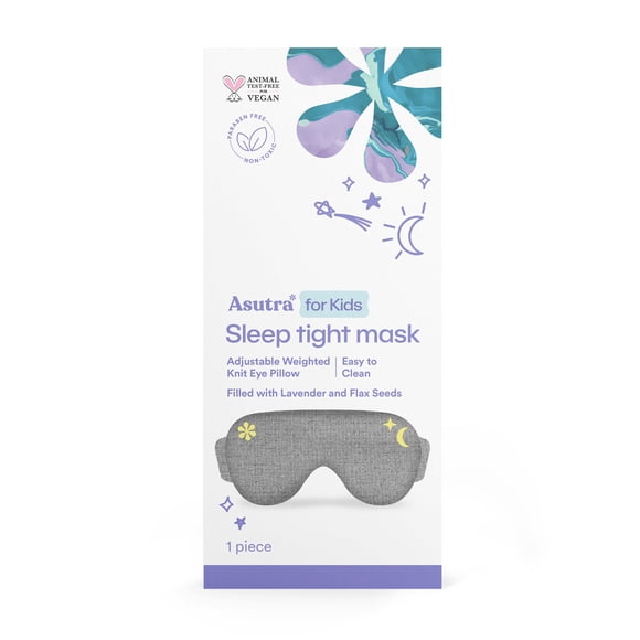 Almohada para ojos ASUTRA Kids con relleno de algodón gris con lavanda y lino