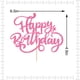 thumbnail image 2 of Cake Topper Crseniny Happy Birthday, cartulina rosa con purpurina, 2 of 4