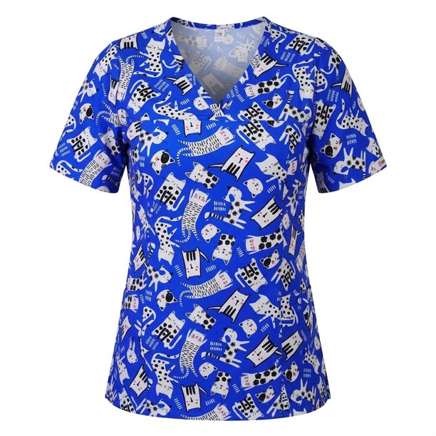 Delantal Mujer Ripholia 2530 tela elasticada estampada gatitos
