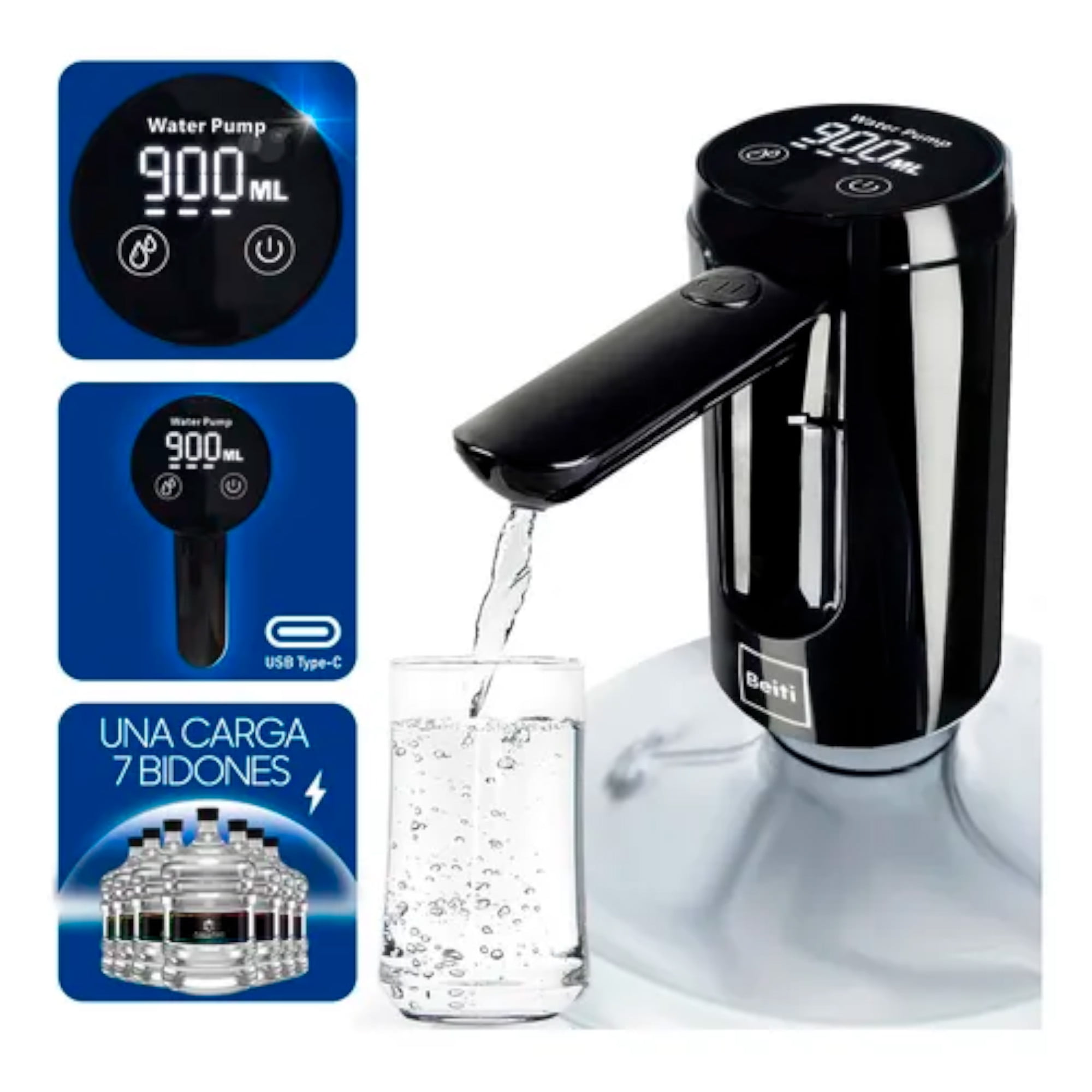 Beiti - Dispensador De Agua Eléctrico Bidón Pantalla Rinde 7 Bidones