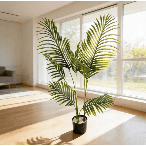 Palmera Artificial Decorativa 120 Cm Con Macetero