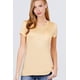 thumbnail image 1 of Saronite Camiseta Básica de Manga Corta con Cuello Redondo y Bolsillo, Color Amarillo Perla (para Mujer), 1 of 4