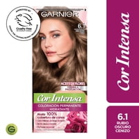 Coloración Cabello Rubio Oscuro Cenizo Tono 6.1 45 G Cor Intensa Garnier