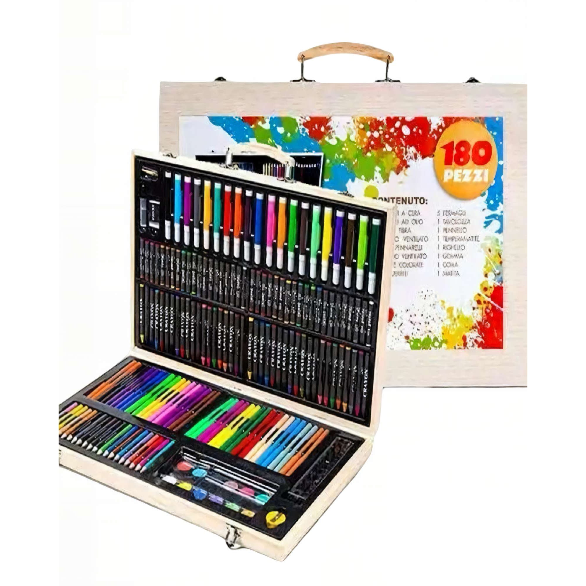 Genérico - Caja De Madera Kit De 180 Lápices