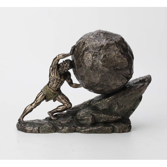 Estatua de diseño veronés de Sísifo y la roca eterna, 20 cm