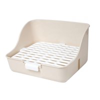Magideal - Caja De Arena Para Conejos, Inodoro Para Mascotas, Bandeja De Limpieza Desmontable Portátil, Entrenamiento Para Ir Al Baño, Rincón Para Cobayas, , Blanco