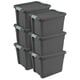 thumbnail image 1 of Contenedor de almacenamiento Sterilite Latch Tote, 12 galones, paquete de 6, gris/verde, 1 of 9