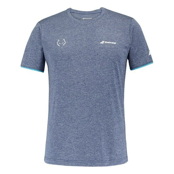 Polera Babolat Crew Neck Tee Juan Lebron Azul/Gris Tenis Padel