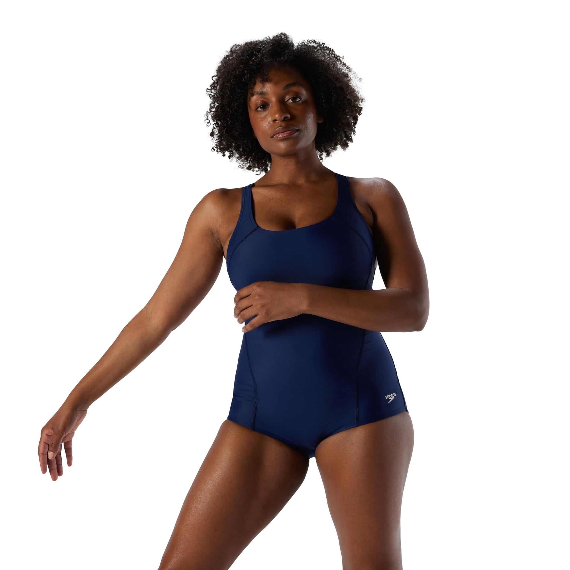 Traje De Baño Speedo De Una Pieza Powerflex Ultraback Para Mujer, Azul Marino 16