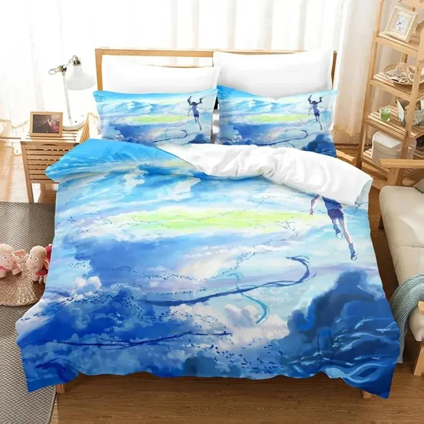 Anime Weathering with You Bedding Set Duvet Cover Bed Set Quilt Cover Pillowcase Comforter Boys Adult Bedding Bed Sheets