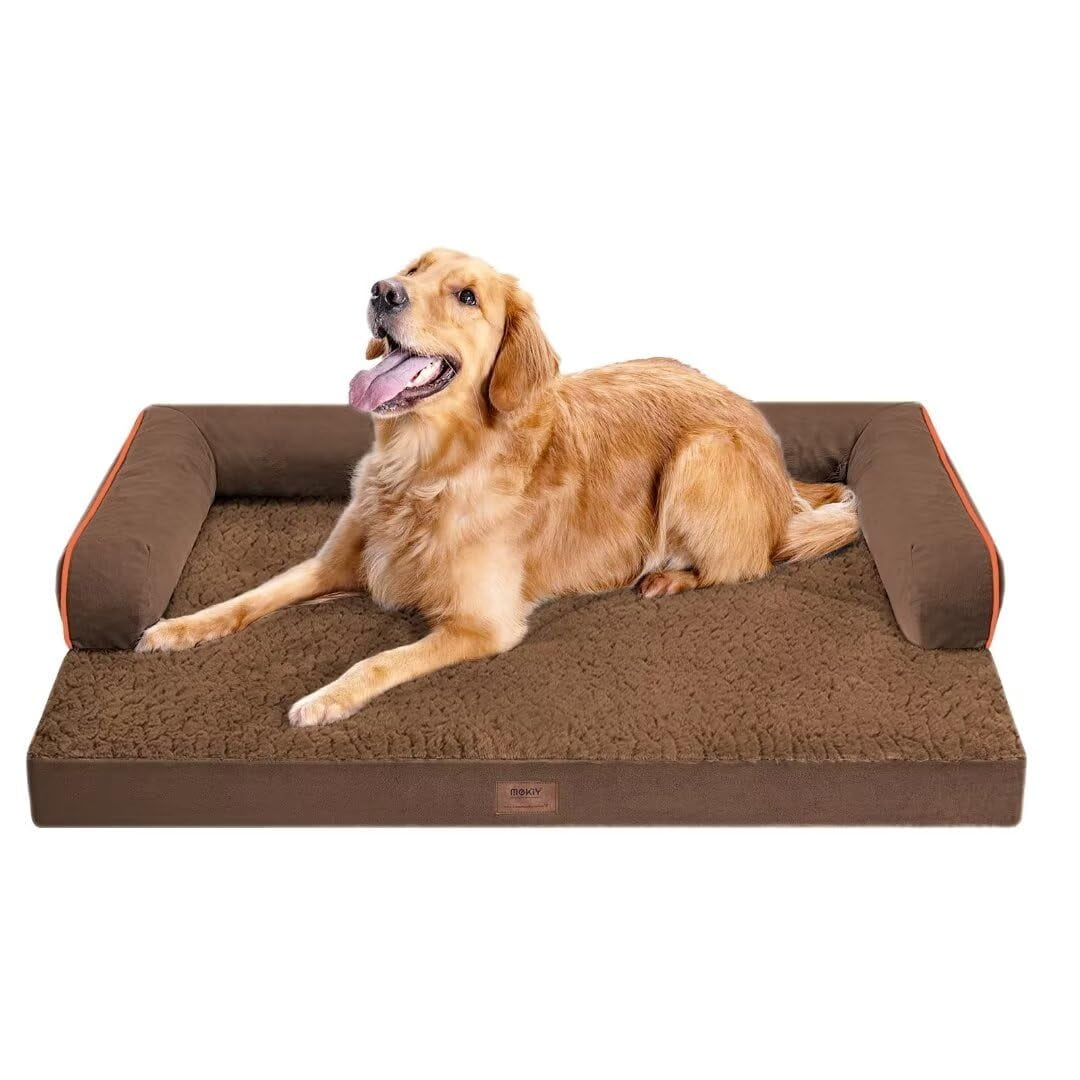 Cama Ortopédica Para Perros Mekiy, Lavable, Impermeable, Café, Grande