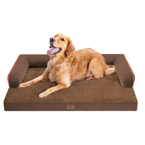 Cama Ortopédica Para Perros Mekiy, Lavable, Impermeable, Café, Grande