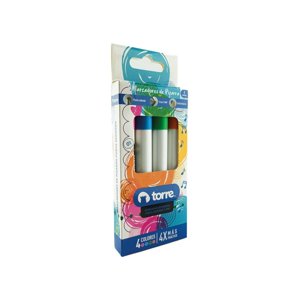 Blíster Marcadores De Pizarra Punta Redonda 4 Colores Fancy – Torre