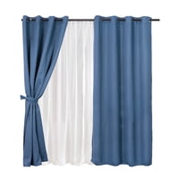 Mashini - Set Cortina Blackoutemb. 8Pzas Arg. 140X220 Azul Frutillar