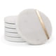 thumbnail image 1 of Juego de 6 posavasos Cork & Mill Marble, blanco con incrustaciones de latón dorado, 1 of 7