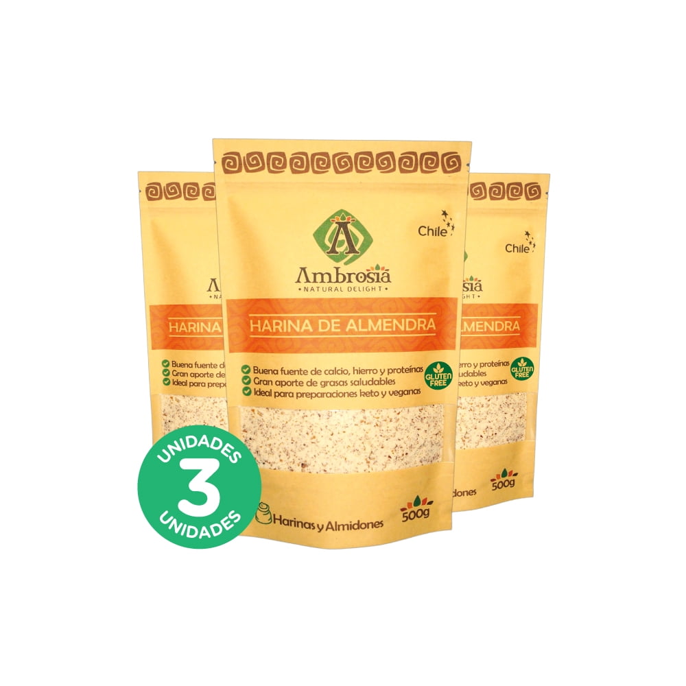 Ambrosia Spa - Pack 3, Harina De Almendra 500gr