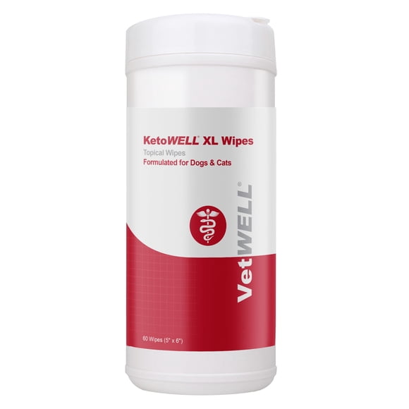 Toallitas tópicas VetWELL KetoWELL XL 60 toallitas grandes
