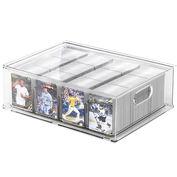 Caja de almacenamiento para cartas coleccionables BluBrk transparente con capacidad para 3200 cartas