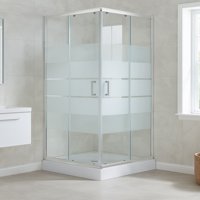 Joytek - Shower Door Style Recto Blanco 90X90X198 Cm (Incluye Receptáculo)