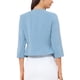 thumbnail image 3 of INSPIRE CHIC Elegante Blazer Corto para Mujeres Regreso a Clases Atuendo de Maestra Abierto al Frente Sin Cuello Manga 3/4 Chaqueta de Traje de Negocios Peplum XL Azul, 3 of 6