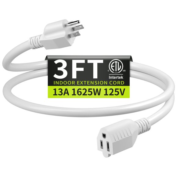 Cable de extensión Seeklyze 91 cm blanco 3 pies para interior