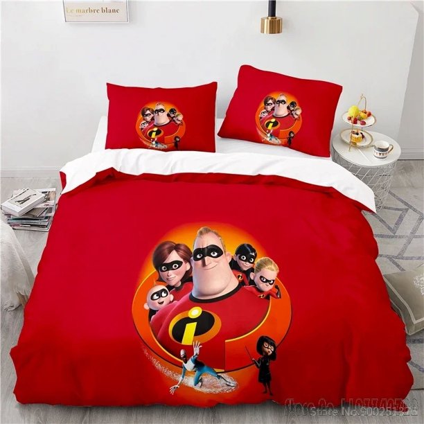 x1286 Bed SheetsBread Superman Film Incredibles Child Duvet Cover Set HD Comforter Cover Bedclothes for Kids Bedding Sets Bedroom Decor 3-Piece Bedding Set (1 Duvet Cover + 2 Pillow Shams) nj1286
