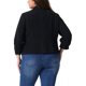 thumbnail image 5 of Agnes Orinda Blazers de Cultivo para Mujeres de Talla Grande para Escuela y Universidad, Mangas 3/4 Fruncidas, Solapa de Muesca, Botón Abajo, Traje de Negocios Casual 3X Negro, 5 of 8