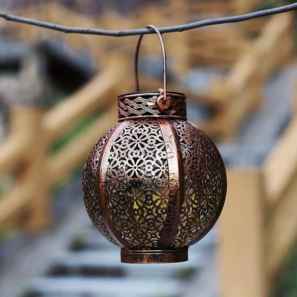 1 Pack Hanging Solar Lights, Outdoor Ramadan Solar Lanterns Decorations, Waterproof Hanging Solar Light, 6 Lumens
